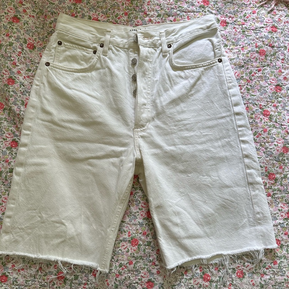 Agolde White Bermuda Shorts
